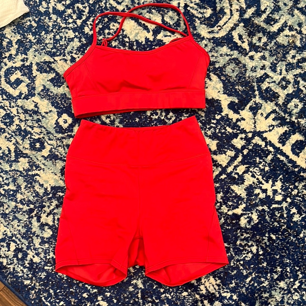 Red workout set